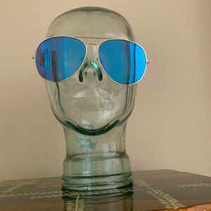 H&M Aviator Sunglasses Blue Lenses, Gold Frame